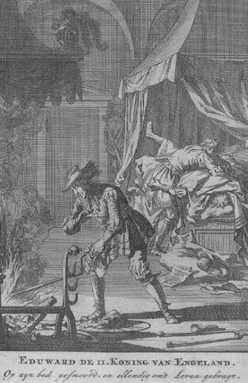 A depiction of Edward II's death